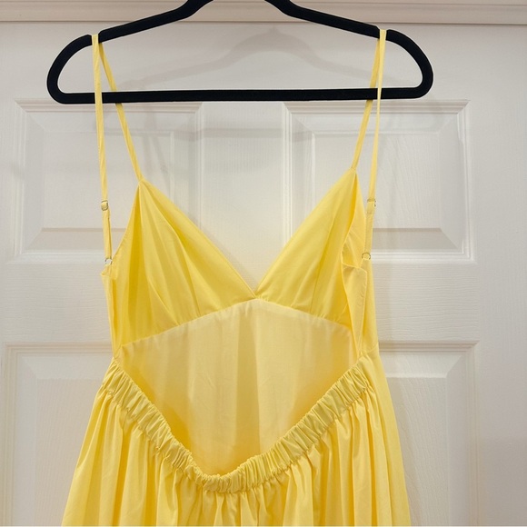 NWT Commense Open Back Midi Sun dress 100% Cotton Butter Yellow sz Medium - Picture 9 of 11